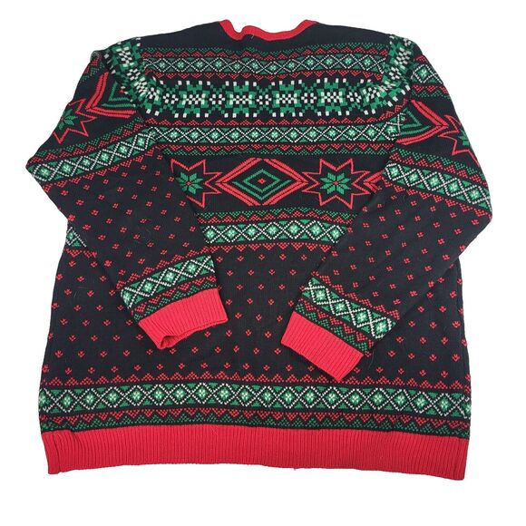 Santa Claus Ho Ho Ho Red Cup Mens UGLY CHRISTMAS SWEATER 3XL (52-45) - Picture 9 of 9